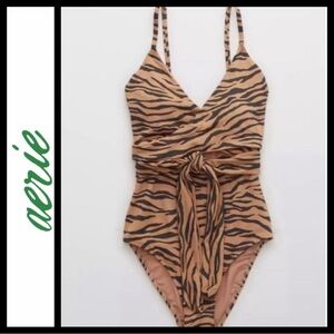 NWT Aerie Tiger Stripe Wrap Swimsuit